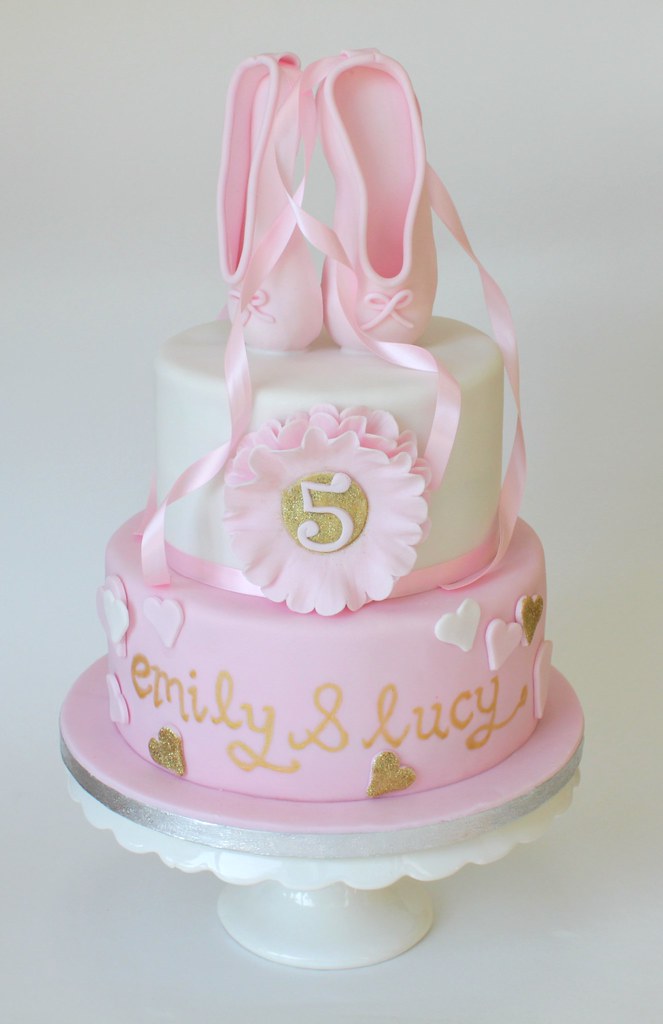ballet shoes cake For 5 year old twins handmade