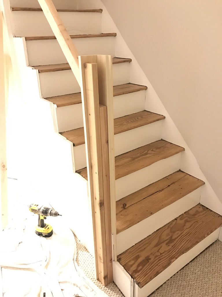 A Newel Post and Handrail Suited for a Back Staircase Shells Only