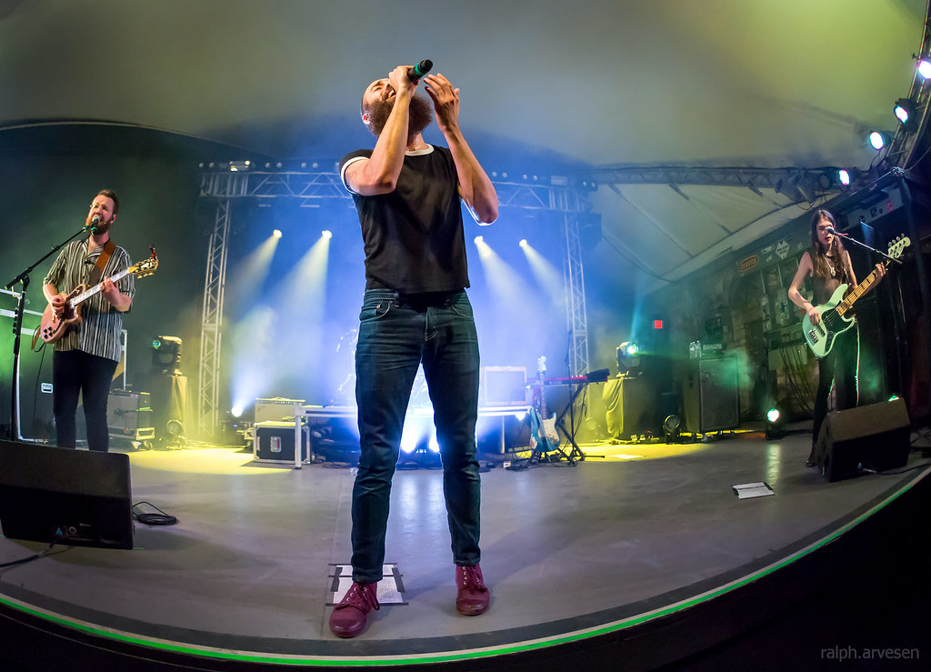 Rainbow Kitten Surprise performing at the Stubb’s Waller Creek Amphitheater in Austin, Texas