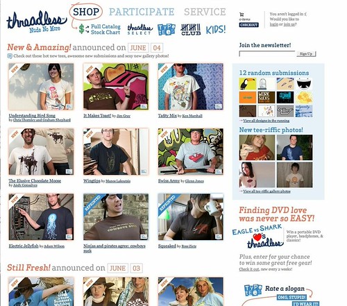 Threadless homepage