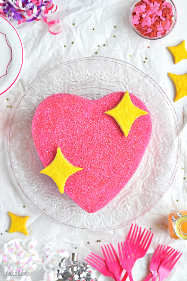 Sparkly Heart Emoji Cake