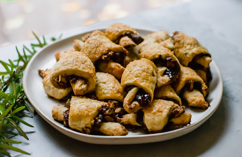 Rosemary and Fig Rugelach with Caramelized Walnuts