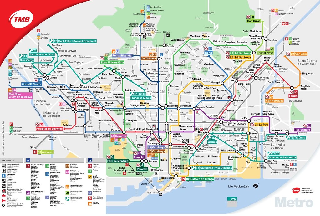 Barcelona Metro Map Line 9 Map of Barcelonas new subway line "UC" with route, track and