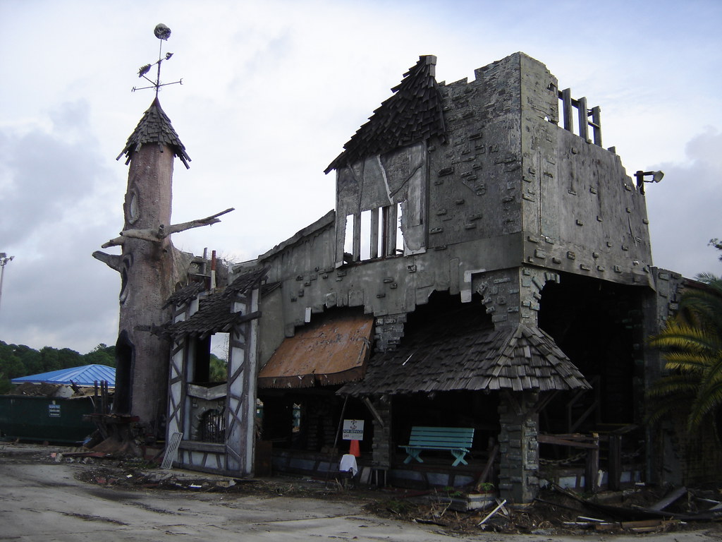 Tearing down the old Haunted Castle at Miracle Strip Amusement Park