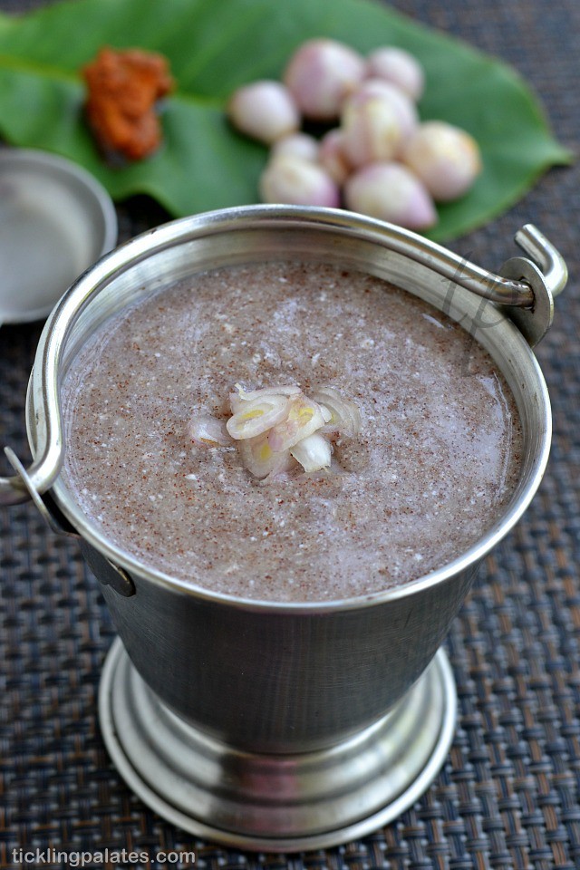 Tickling Palates Ragi Koozh Recipe Keppai Koozh or Aadi Koozh Recipe