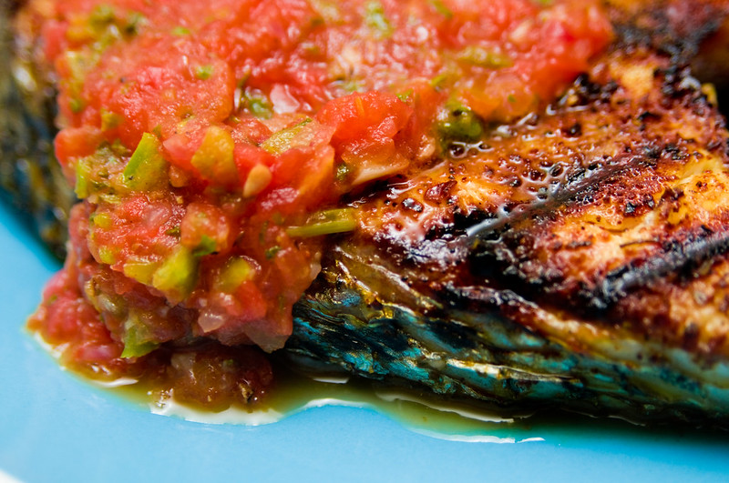 Grilled Striped Bass with Roasted Salsa Recipe The Meatwave