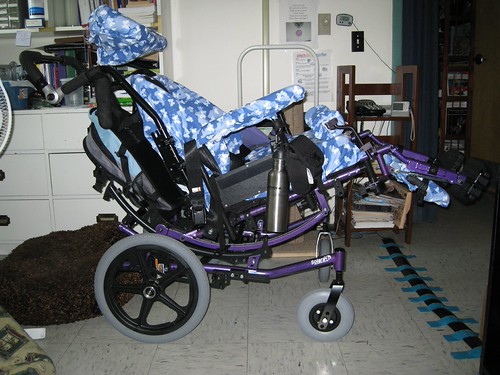 My manual wheelchair from the side.