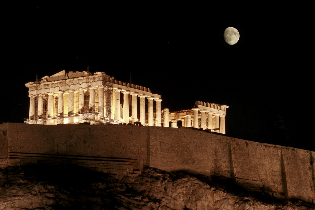 The Greek Acropolis at Night