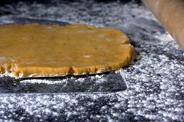 rolling out the cheese straws