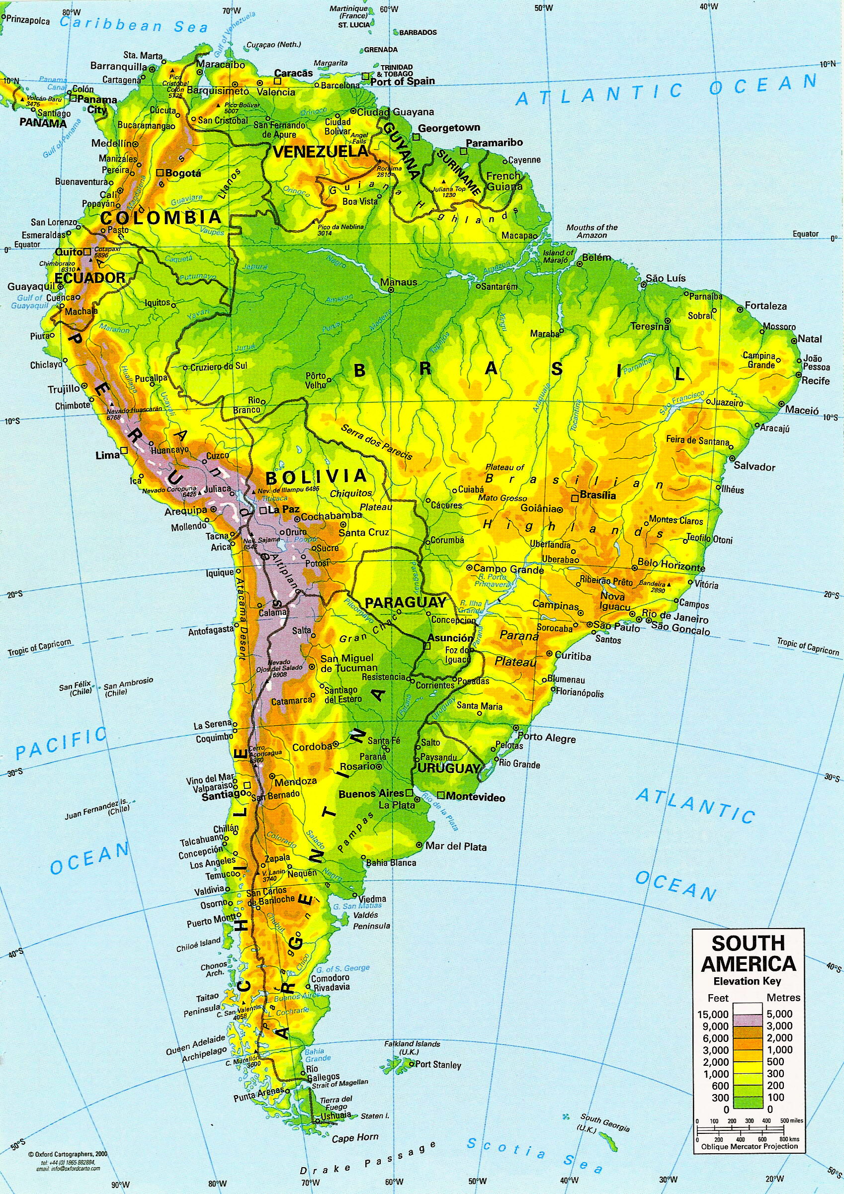 Mapa de América del Sur Sudamérica Suramérica mapa da América do