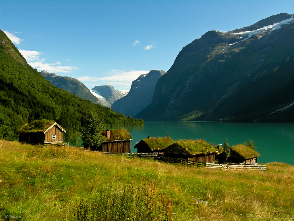 Lake Loen NorwayCabins Mountains and Glacial Waters a photo on Flickriver