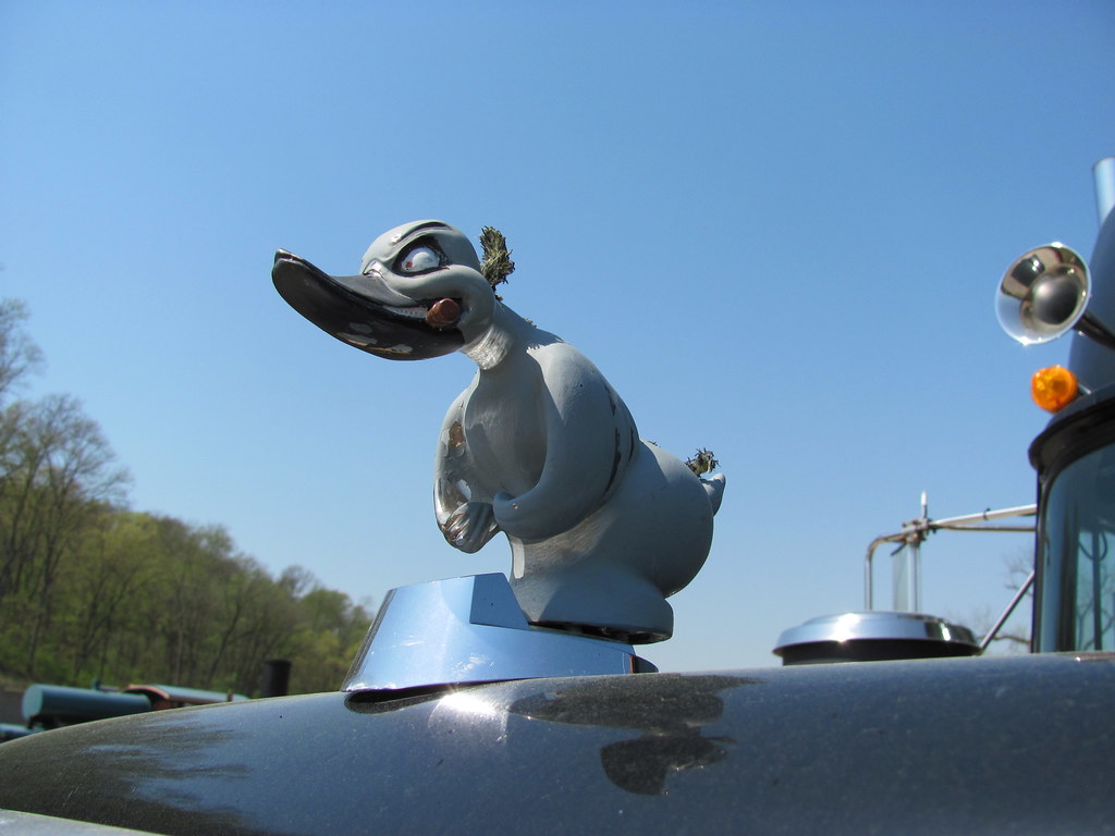 Rubber Duck hood ornament on "Convoy" Mack RS700L at Museum of