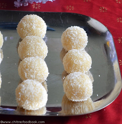 Easy Coconut Ladoo Recipe Without Condensed Milk Thengai Laddu