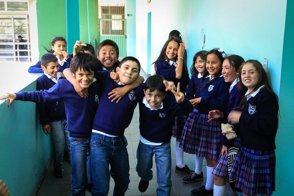 El Cocuy's students at the local high school. El Cocuy. Colombia.