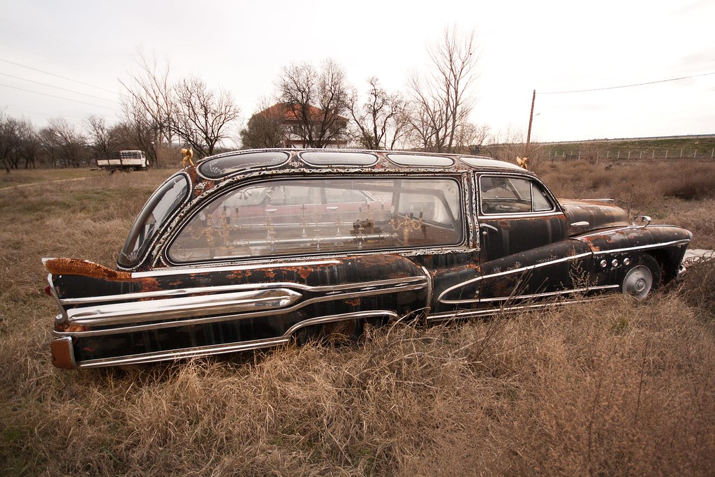 1947, 18Window Buick Roadmaster Hearse chassis, powered by a Mercedes