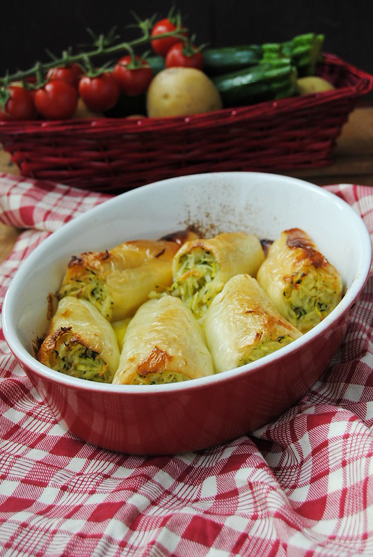 Potato and Zucchini Stuffed Peppers
