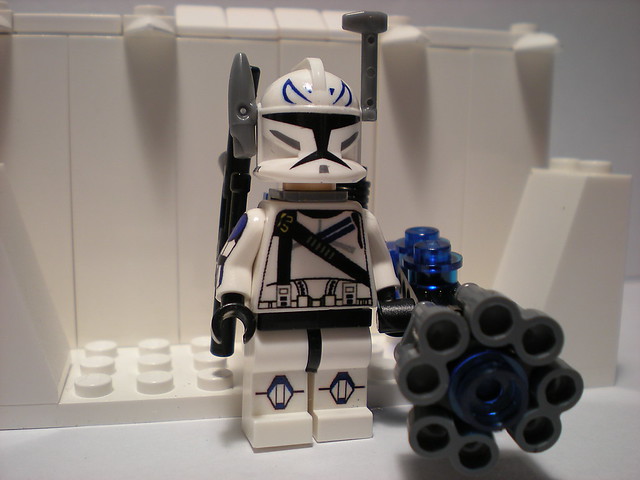 Lego Custom clone trooper blue Gatling gun Made with Torso… Flickr Photo Sharing!