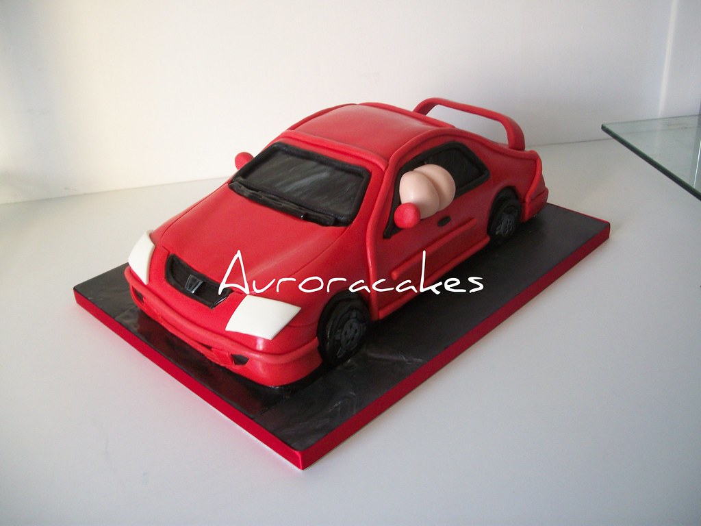 Mooning red honda civic car cake a photo on Flickriver
