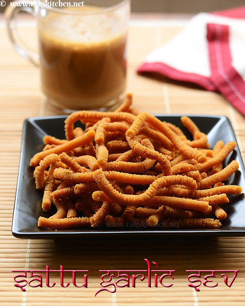 Sattu sev recipe, sattu garlic sev, sattu recipes Raks Kitchen