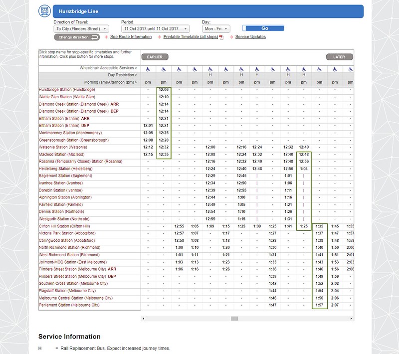 Ptv's Web Site Timetables Are Broken – Daniel Bowen