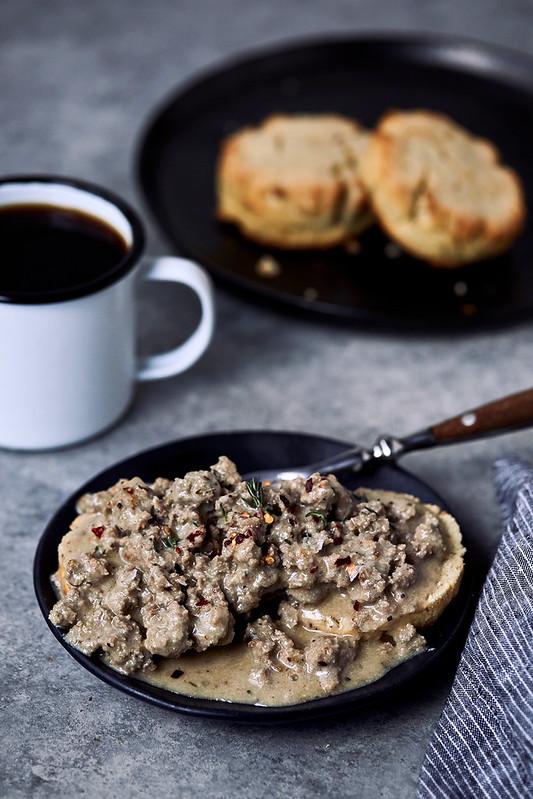 Paleo Biscuits and Gravy { keto, lowcarb, glutenfree } Tasty Yummies
