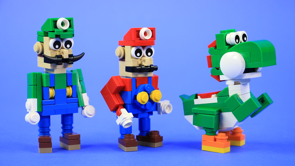 Yoshi und Mario auf LEGO Odyssey