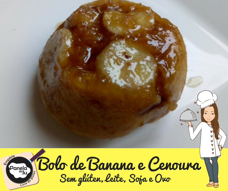 Bolo de Cenoura com Banana Sem glúten, Sem leite, Sem Soja e Sem ovo