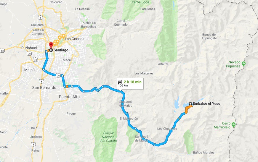 De Santiago al Cajón del Maipo en auto Caminando el Mundo