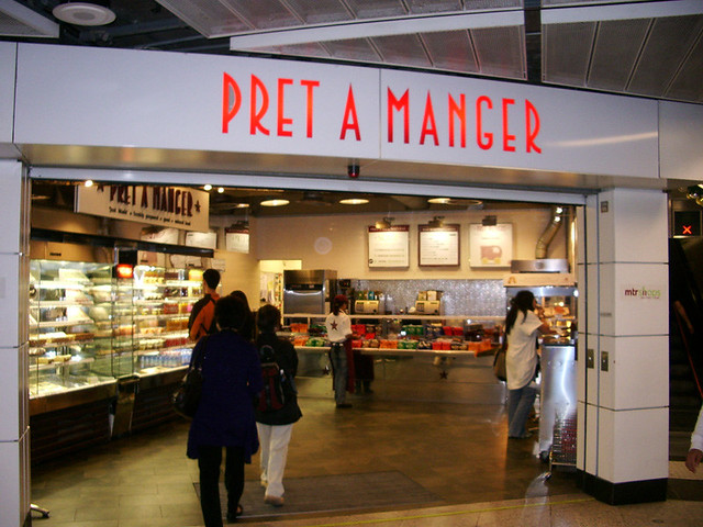 Freshly prepared food, organic coffee Pret A Manger