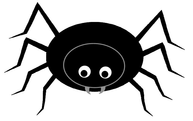 Black spider clip art, cute style lge 12 cm wide Flickr Photo Sharing!