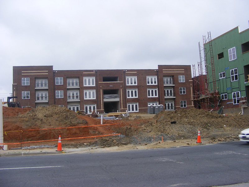 Greensboro's downtown greenway loop (apartments, construction, living