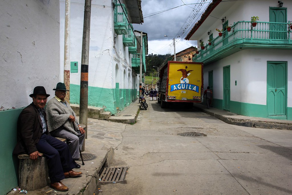 Locals greeting us every morning on our way to high school. El Cocuy. Colombia.