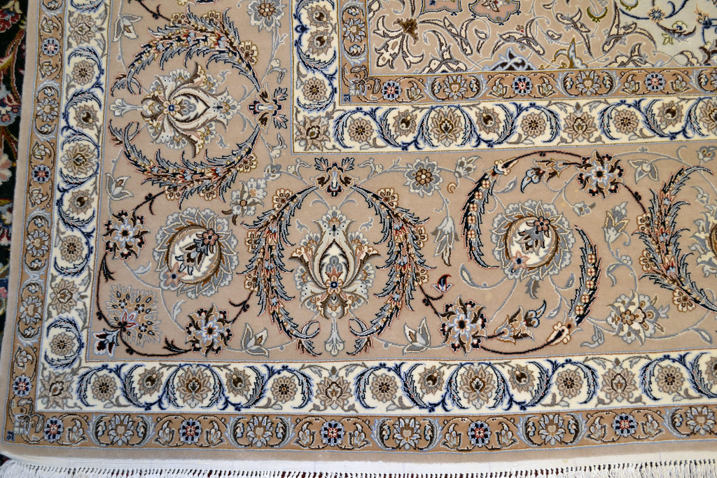 Oversize Isfahan Persian Rug 12x1713x18 Silk Base Esfahan Center Medallion eBay