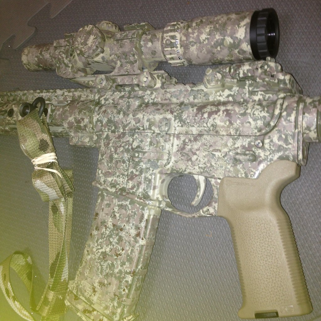 So i sponge painted my AR15 Indiana Gun Owners Gun Classifieds and