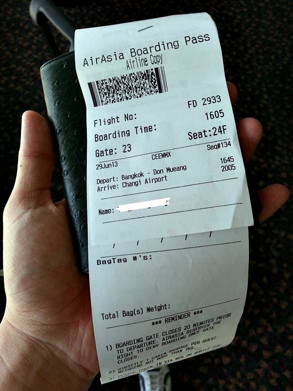 Review of Air Asia flight from Bangkok to Singapore in Economy