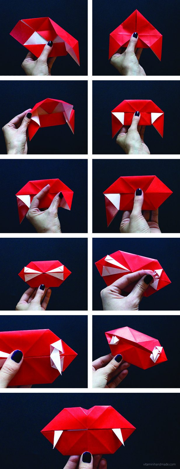 How to make Wearable Origami Vampire Fangs i love