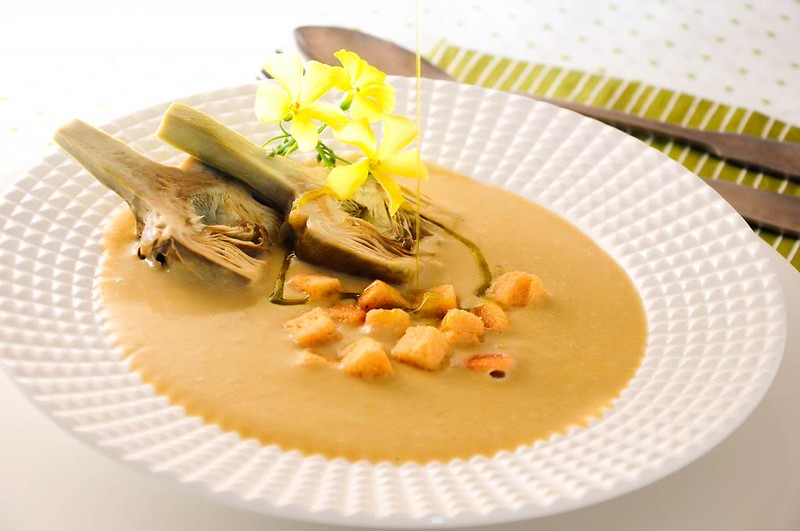 PURÉ DE CALABACÍN CON ALCACHOFAS AL VAPOR (THERMOMIX) Cocina con Ana