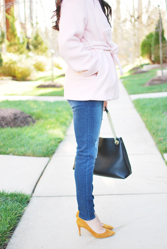 Proper Hunt A Cozy Short Pink Wool Wrap Coat