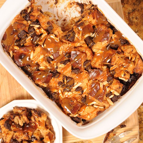 Dulce de Leche Mexican Chocolate Chunk Bread Pudding