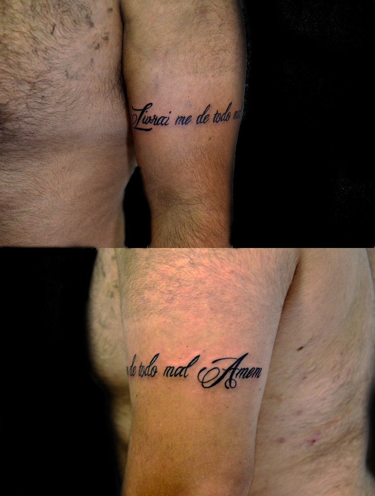 Livraime de todo mal, amém Tatuagem, Tatuagens gregas, Tatuagem Tatuagem No Antebraço Livrai Me De Todo Mal Amém