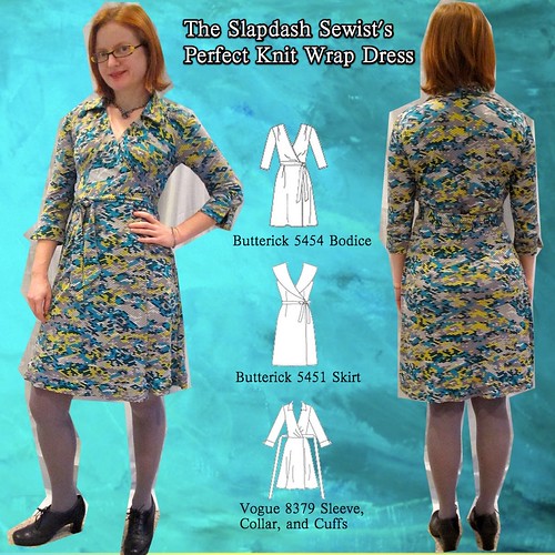 The Slapdash Sewist Frankenpatterning the Perfect Knit Wrap Dress