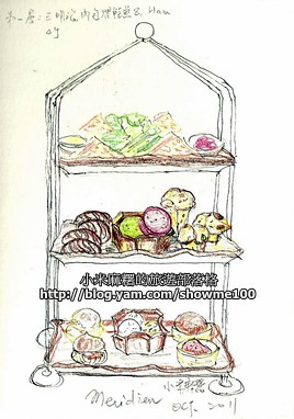 【柬埔寨吳哥窟】美麗殿下午茶插畫