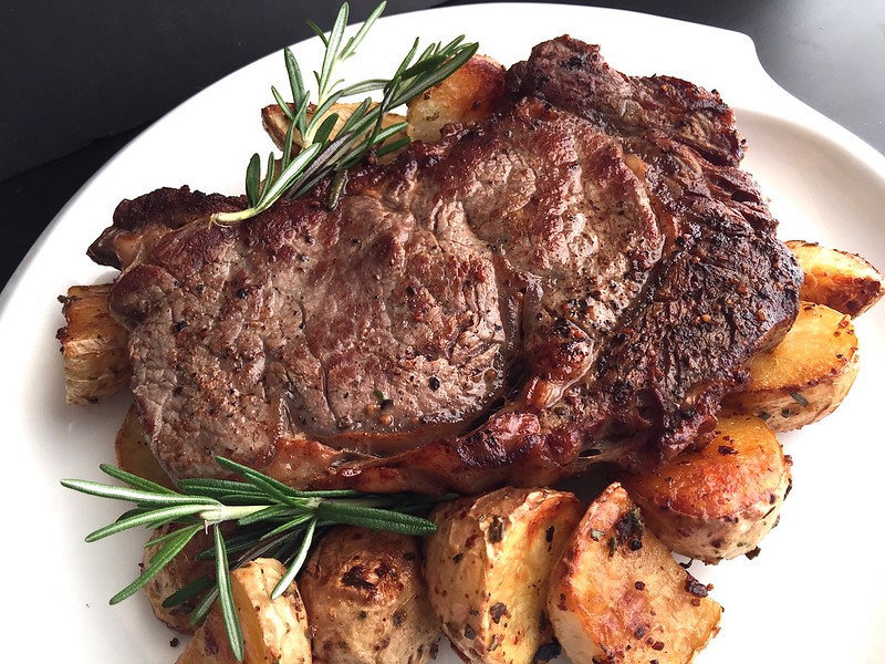 Celebrating Mom’s Birthday with a Rosemary Garlic Ribeye Steak!