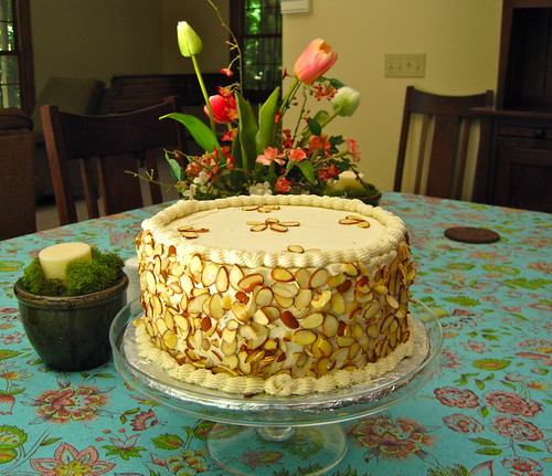 White Almond Cake with Cherry Cheesecake Filling Tales