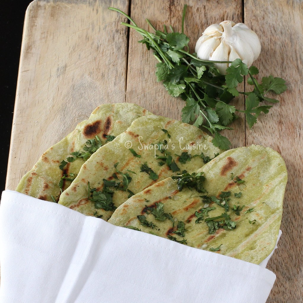 Swapna's Cuisine Coriander and Garlic Naan Recipe