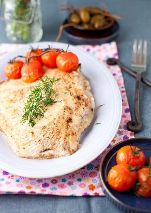 Baked Skate with Lightly Roasted Tomatoes at Cooking Melangery