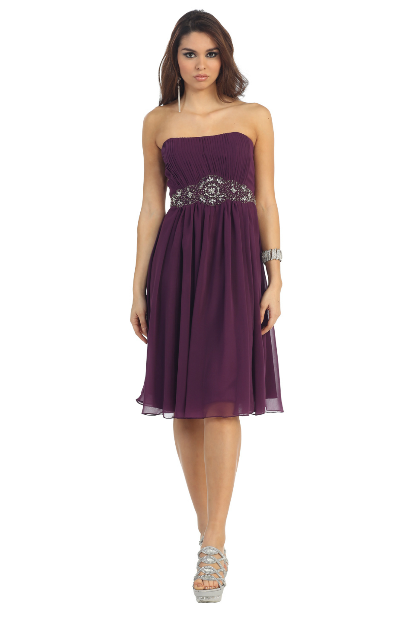 Knee Length Formal Short Cocktail Dress Bridesmaid Classic Party Beaded