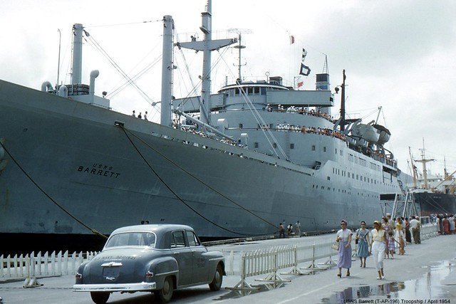 USNS Barrett (TAP196) Troopship / Naval Base Guam, 1954 Flickr Photo Sharing!