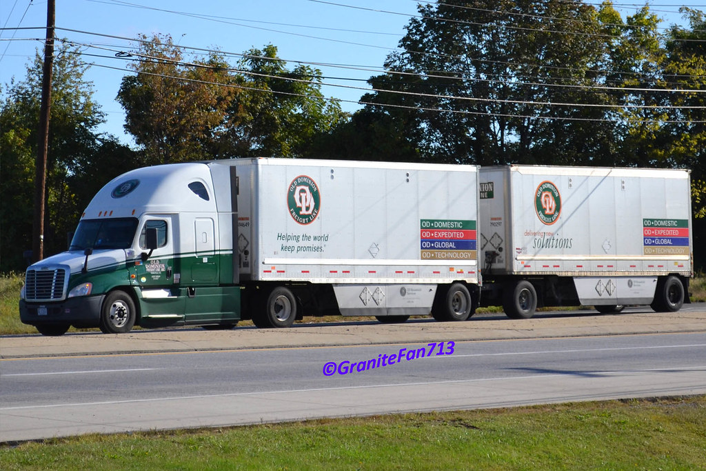 Old Dominion Freight Line Freightliner Cascadia with Doubles (2) a
