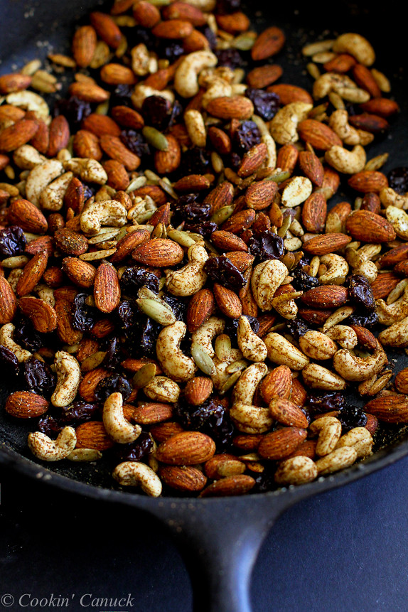 Curry Spiced Nuts with Dried Cherries Recipe Healthy Snack